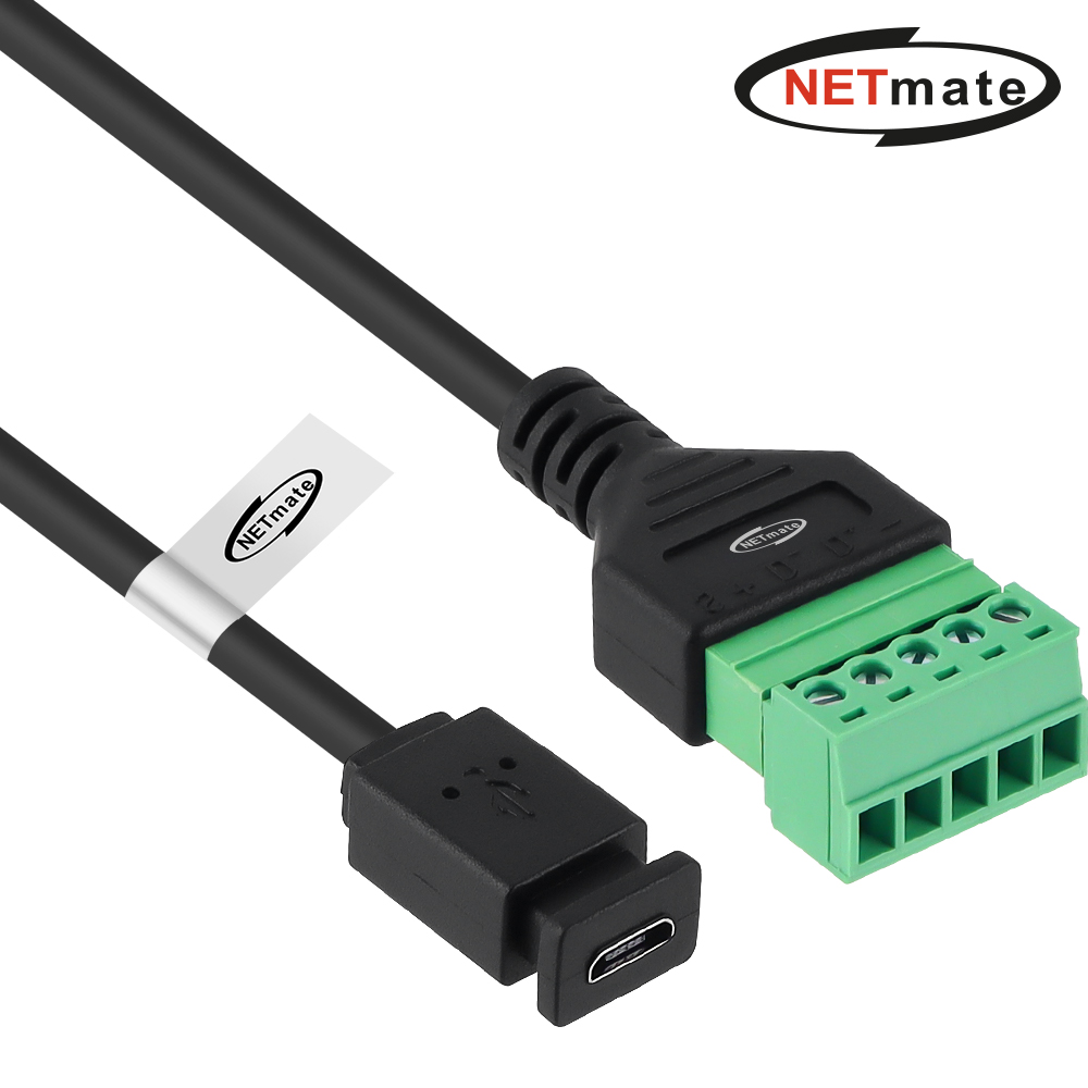 강원전자 넷메이트 USB2.0 마이크로 5핀 / 터미널 블록 케이블 1m NM-TG05