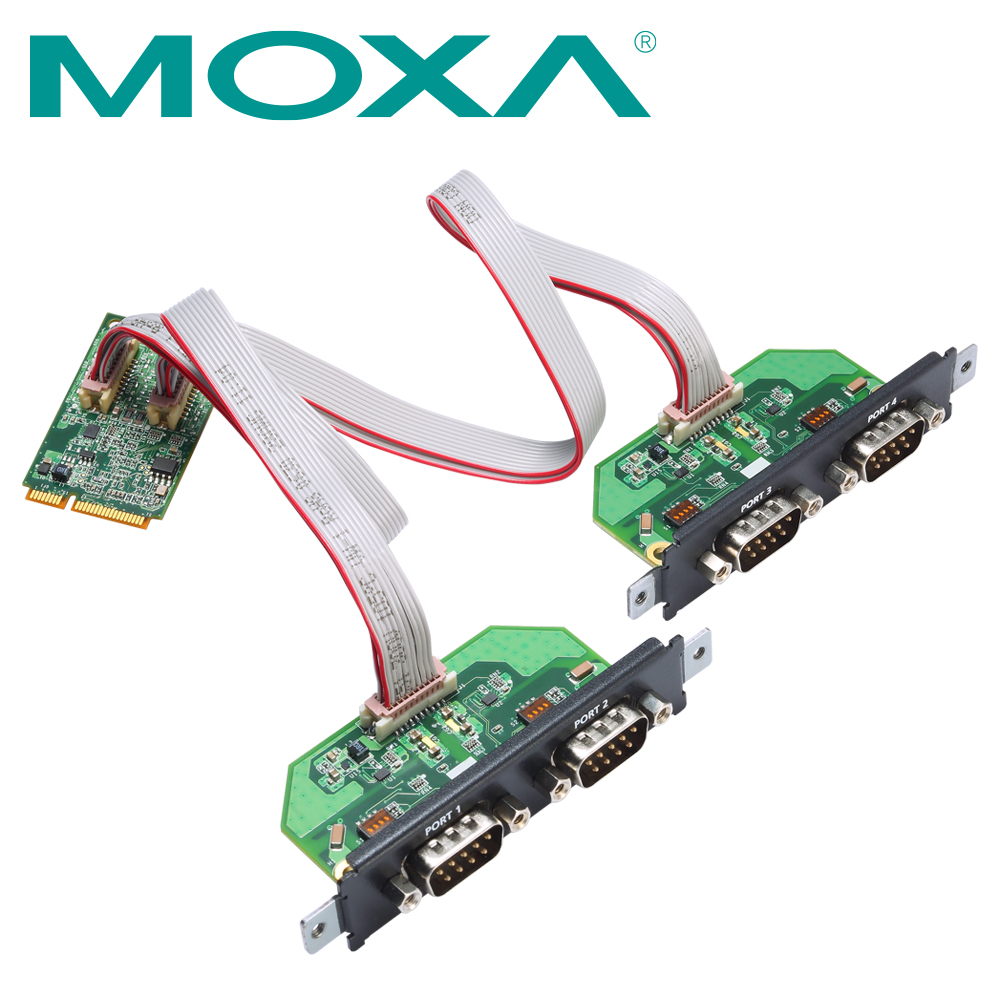 MOXA Mini PCI Express 4포트 RS232/422/485 시리얼카드 CP-114N-T