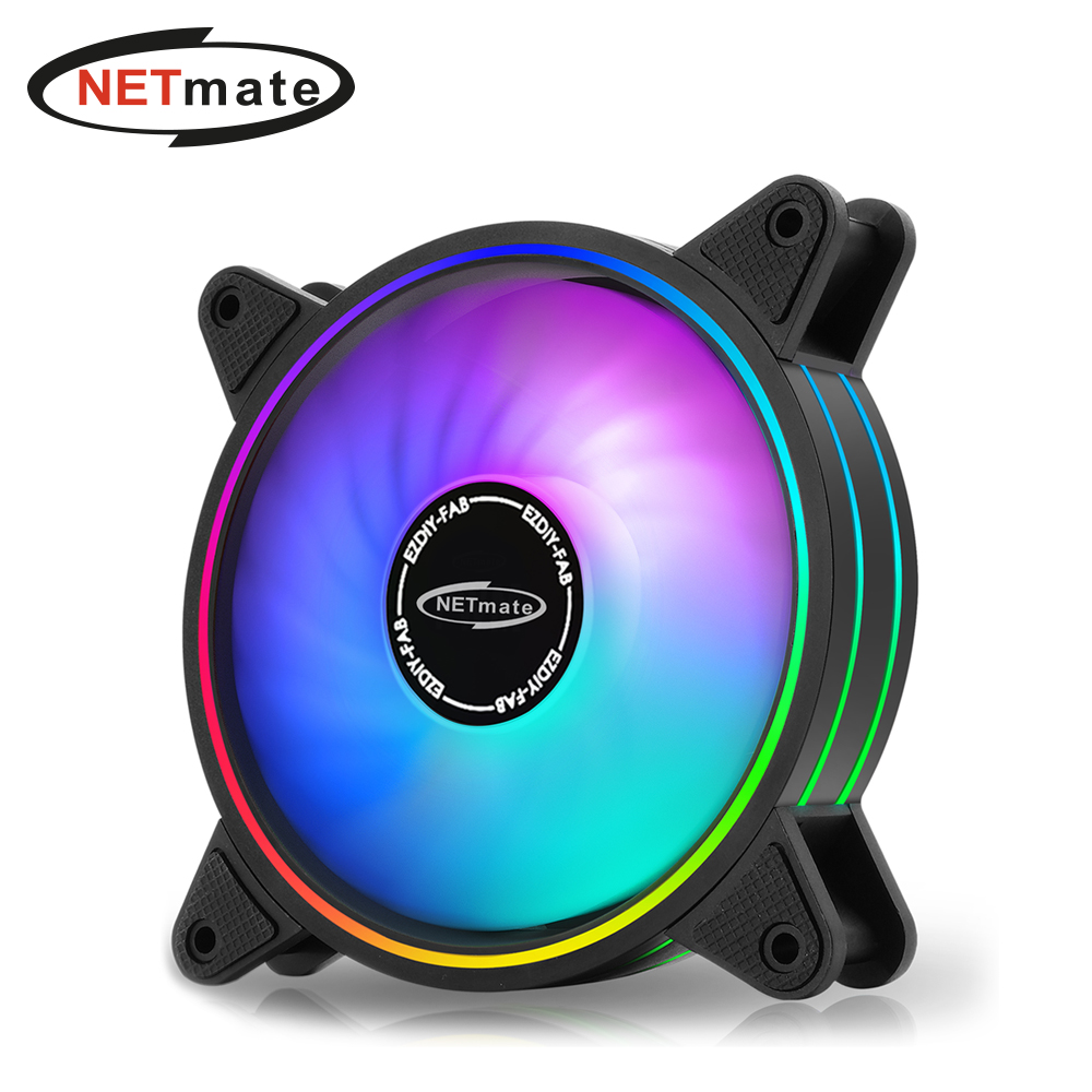 강원전자 넷메이트 Moonlight ARGB PWM 120mm 쿨링팬(블랙/단품) [EZDIY-FAB] NM-DPR04413