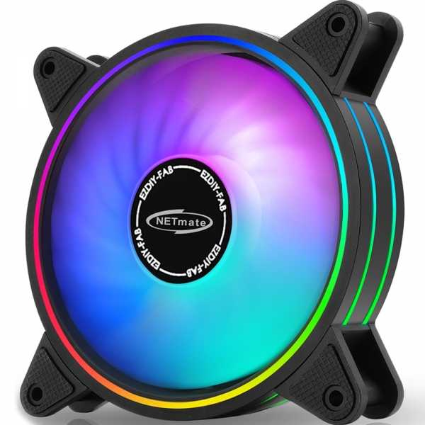 강원전자 넷메이트 Moonlight ARGB PWM 120mm 쿨링팬(블랙/단품) [EZDIY-FAB] NM-DPR04413