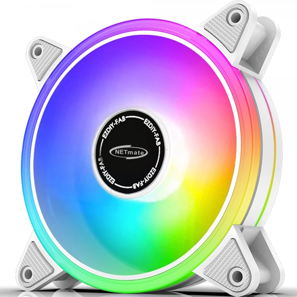 강원전자 넷메이트 Moonlight ARGB PWM 120mm 쿨링팬(화이트/단품) [EZDIY-FAB] NM-DPR04418