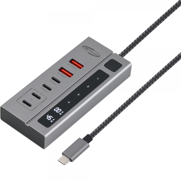 강원전자 넷메이트 USB3.2 C타입 6포트 허브(PD충전 2포트) NM-UBC3124