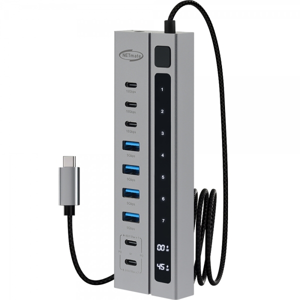 강원전자 넷메이트 USB3.2 C타입 9포트 허브(PD충전 2포트) NM-UBC3145