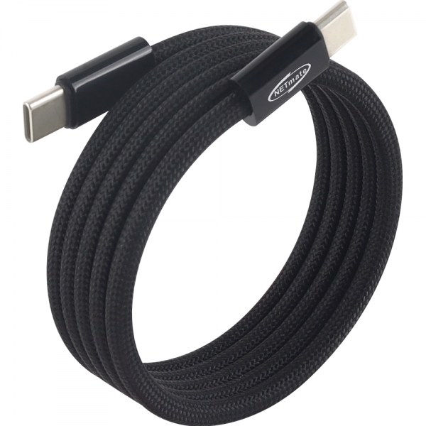 강원전자 넷메이트 USB2.0 마그네틱 C타입 60W 고속충전 케이블 1m (블랙) NM-UCC2601BM