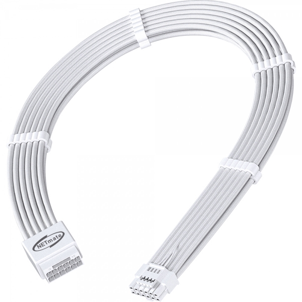 강원전자 넷메이트 PCI-E 5.0 12VHPWR 연장 슬리빙 케이블 세트 (올화이트) [EZDIY-FAB] NM-DPR1799