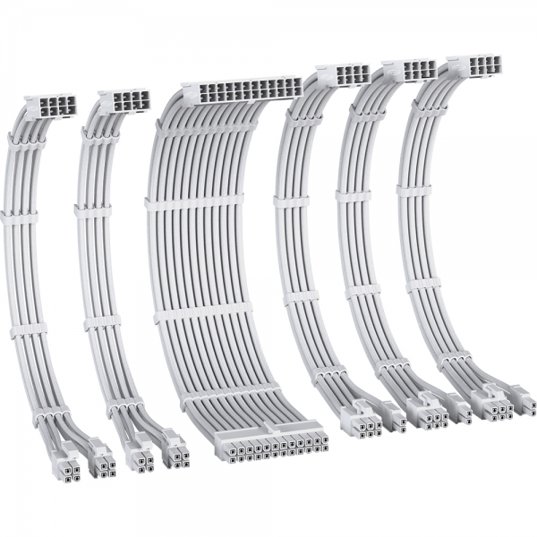 강원전자 넷메이트 PSU 연장 16AWG 슬리빙 케이블 세트 (올화이트 6종) [EZDIY-FAB] NM-DPI2281