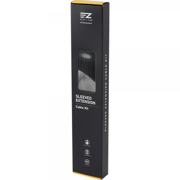 강원전자 넷메이트 PSU 연장 16AWG 슬리빙 케이블 세트 (카본/그레이 4종) [EZDIY-FAB] NM-DPI2275