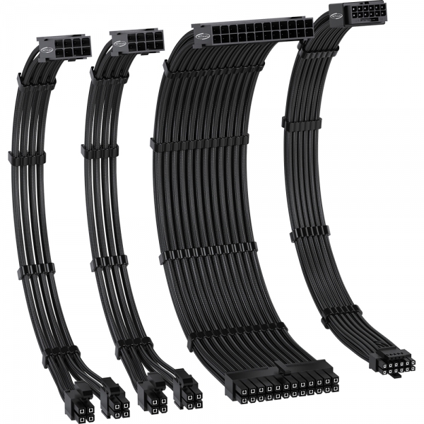 강원전자 넷메이트 PSU 연장 16AWG 슬리빙 케이블 세트 (블랙 4종) [EZDIY-FAB] NM-DPI2272