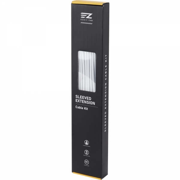 강원전자 넷메이트 PSU 연장 16AWG 슬리빙 케이블 세트 (올화이트 4종) [EZDIY-FAB] NM-DPI2131