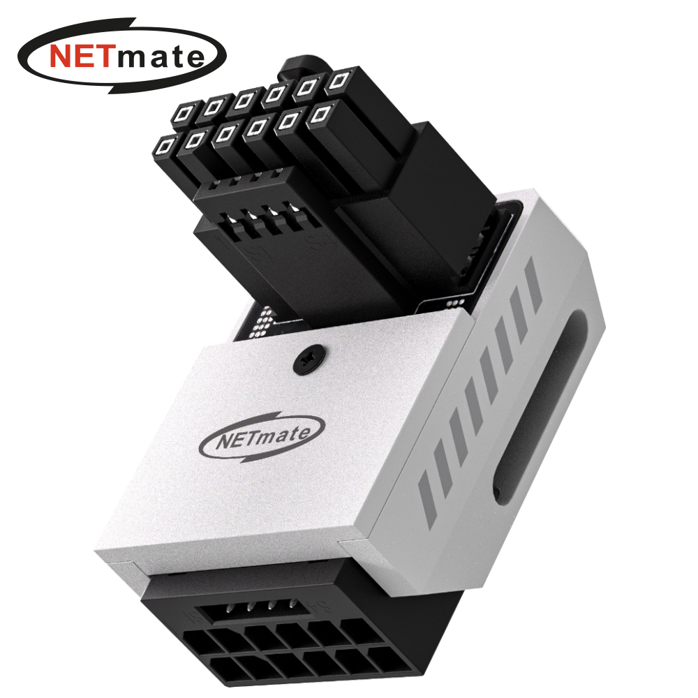 강원전자 넷메이트 600W 12V-2x6 변환 어댑터 (알루미늄 화이트/STD 90도) [EZDIY-FAB] NM-DPI18935