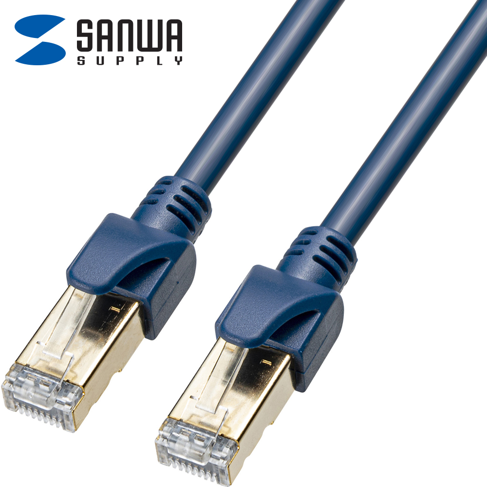 강원전자 산와서플라이 CAT.6A UTP 산업용 랜 케이블 1m (네이비 블루) KB-H6A-01NV