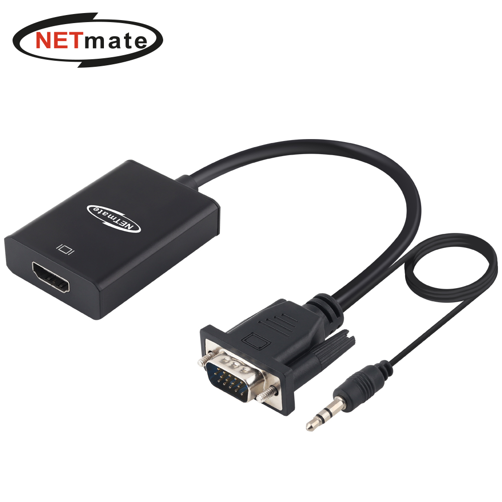 강원전자 넷메이트 VGA(RGB) + Stereo to HDMI 컨버터 NM-VH015