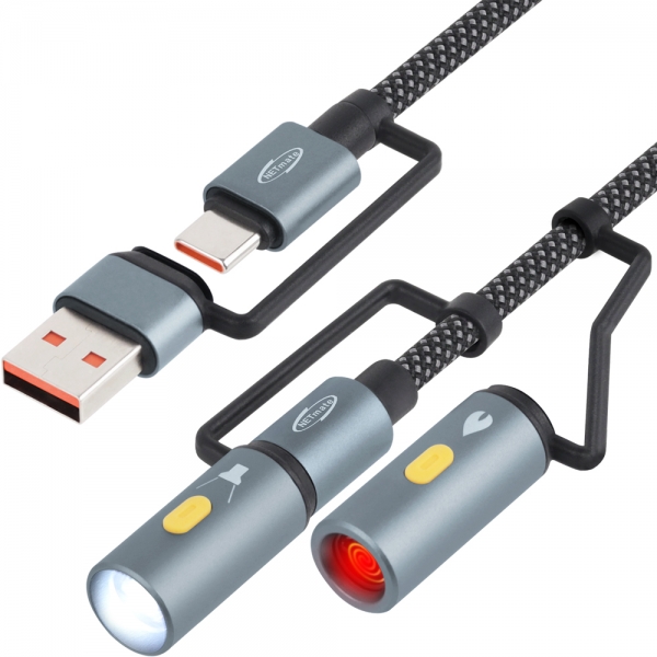 강원전자 넷메이트 라이터 & LED 손전등 캠핑용 USB C타입 케이블 NM-UCLA12