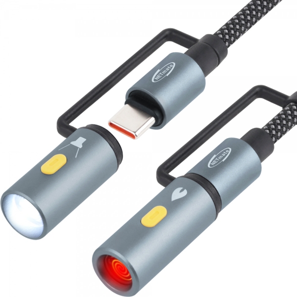 강원전자 넷메이트 라이터 & LED 손전등 캠핑용 USB C타입 케이블 NM-UCLL12