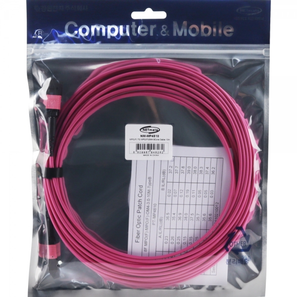 강원전자 넷메이트 OM4 8C MPO 광점퍼코드 10m NM-MP4810