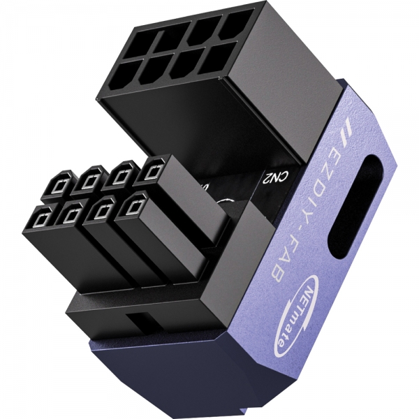 강원전자 넷메이트 PCI-E 8핀 변환 어댑터 (퍼플/STD 180도/단품) [EZDIY-FAB] NM-DPI22620