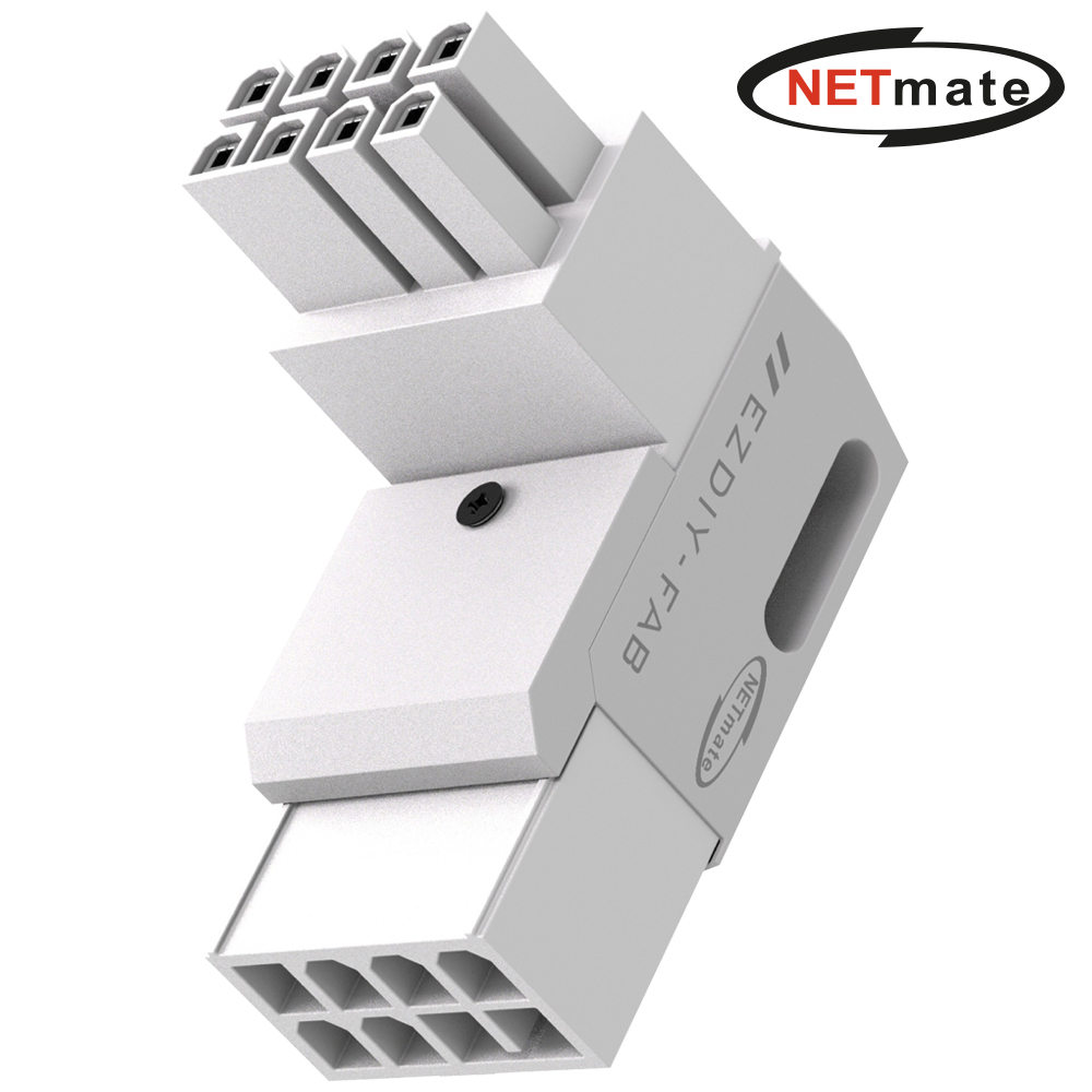 강원전자 넷메이트 PCI-E 8핀 변환 어댑터 (화이트/STD 90도/단품) [EZDIY-FAB] NM-DPI2266