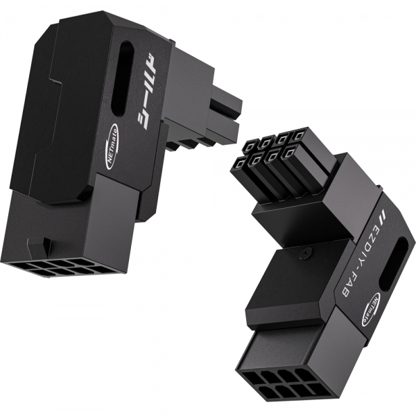 강원전자 넷메이트 PCI-E 8핀 변환 어댑터 (블랙/RVS 90도/2PACK) [EZDIY-FAB] NM-DPI22611