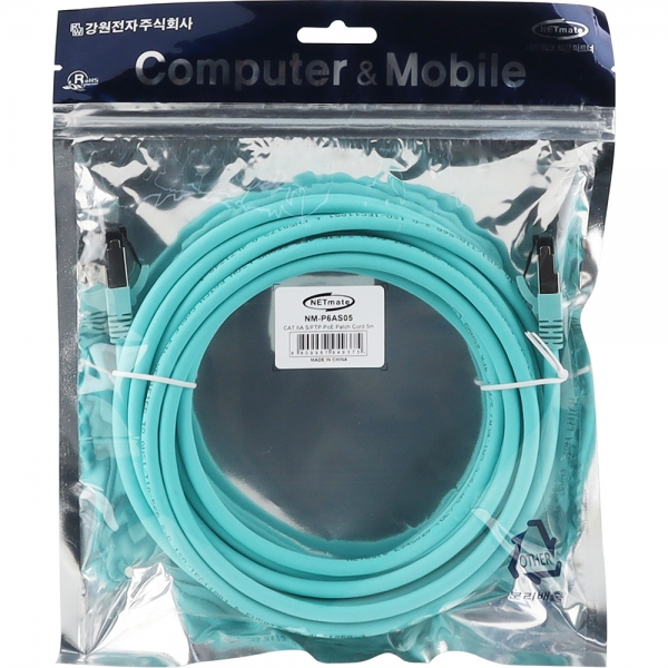 강원전자 넷메이트 CAT.6A SFTP PoE 랜 케이블 5m NM-P6AS05
