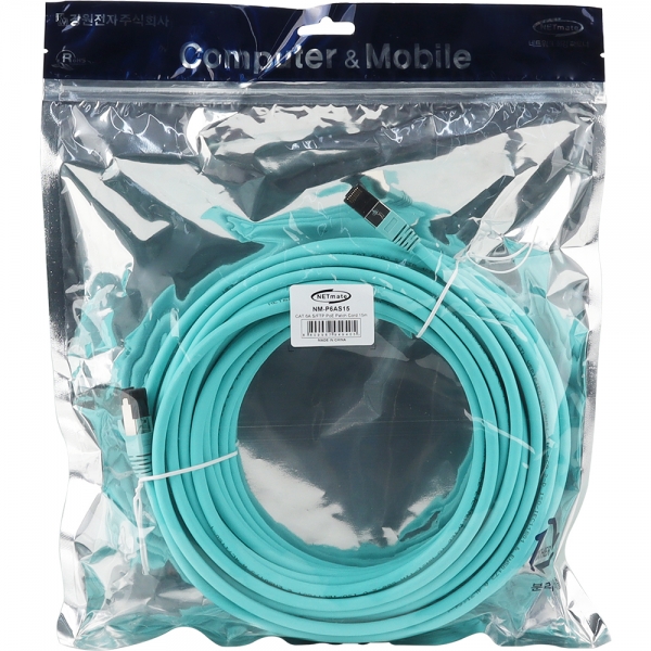 강원전자 넷메이트 CAT.6A SFTP PoE 랜 케이블 15m NM-P6AS15