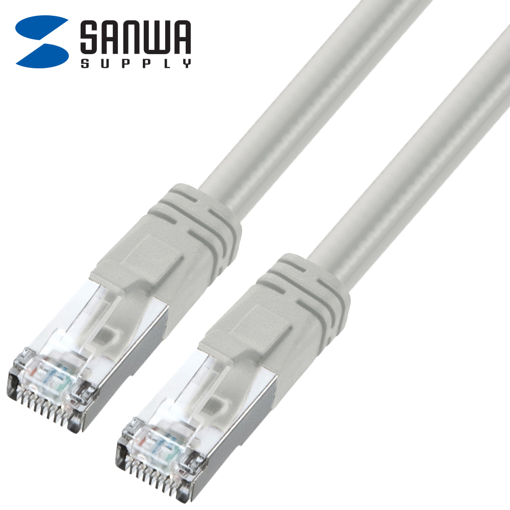 강원전자 산와서플라이 CAT.6 UTP PoE 랜 케이블 7m (그레이) KB-T6POE-07
