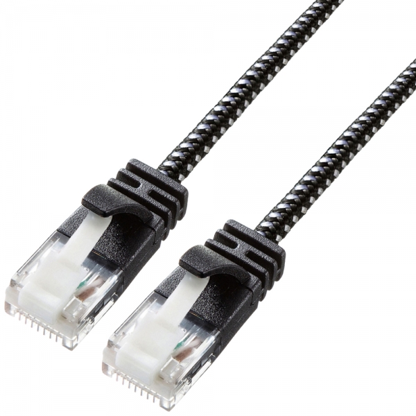 강원전자 산와서플라이 CAT.6A UTP 슬림 랜 케이블 3m (블랙&화이트) KB-T6AME-03BKW