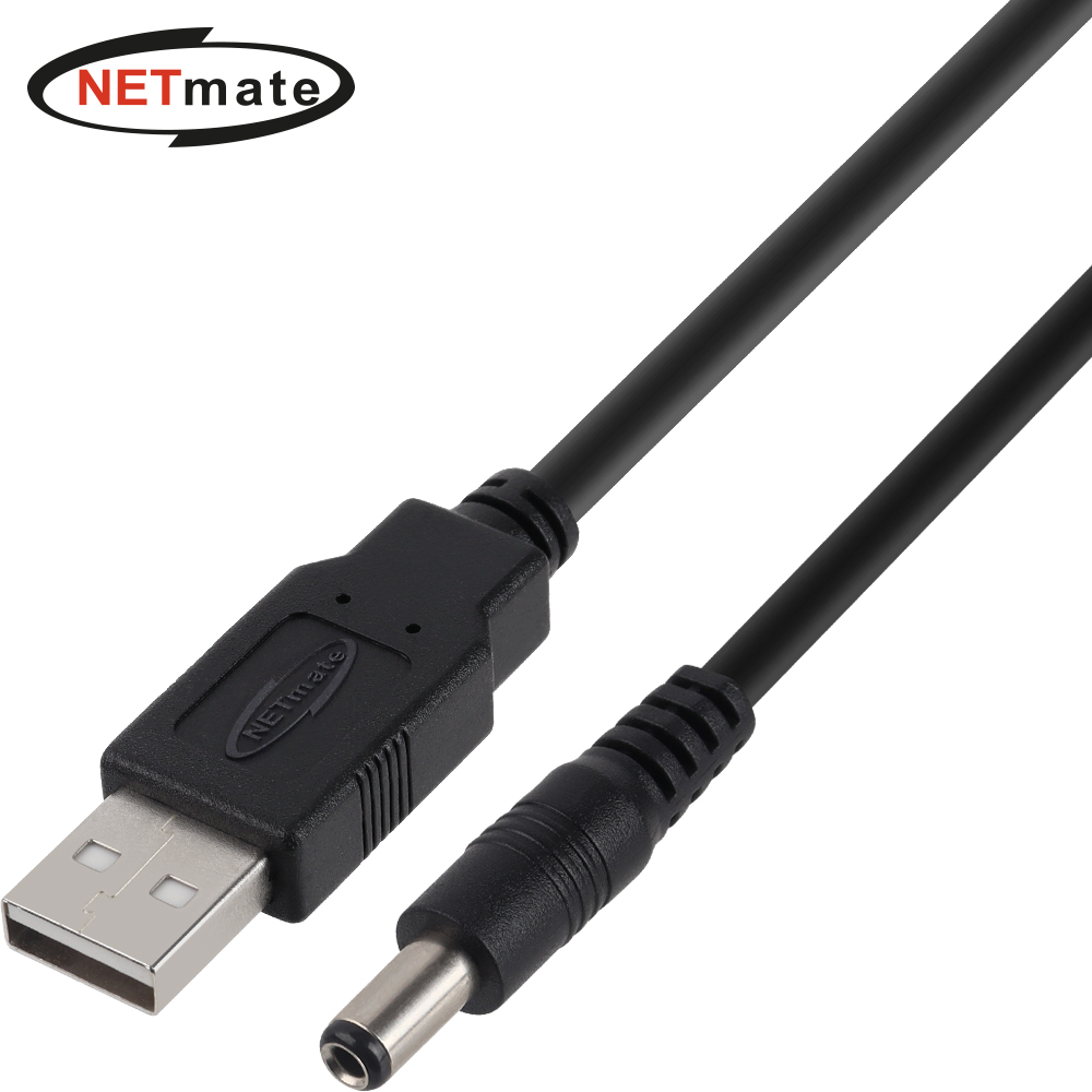 강원전자 넷메이트 USB 전원 케이블 2m (5.5x2.5mm/18W/블랙) NMC-UP252018B