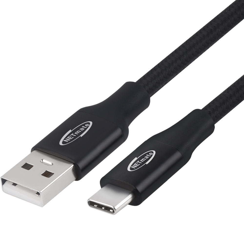 강원전자 넷메이트 USB2.0 AM-CM 케이블 2m (블랙) NM-UAC202B