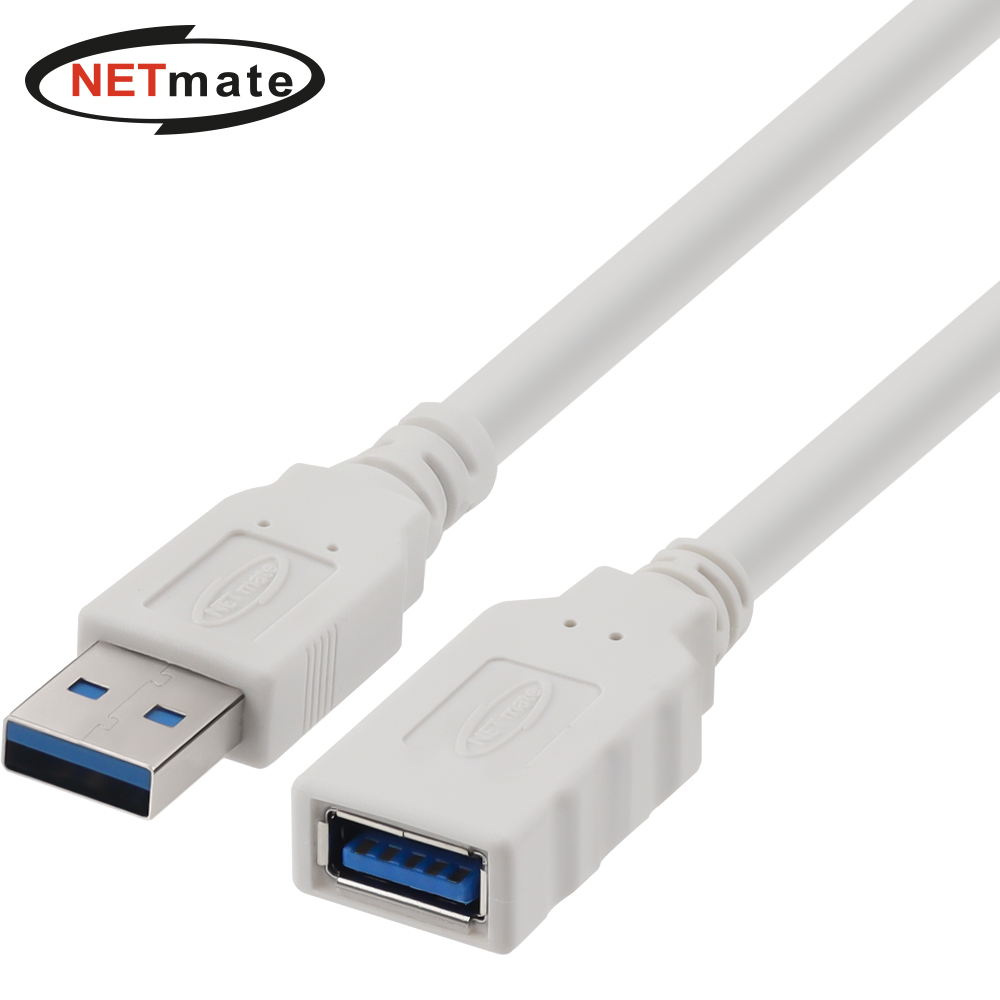 강원전자 넷메이트 USB3.0 연장 AM-AF 케이블 2m (화이트) NM-TUF320