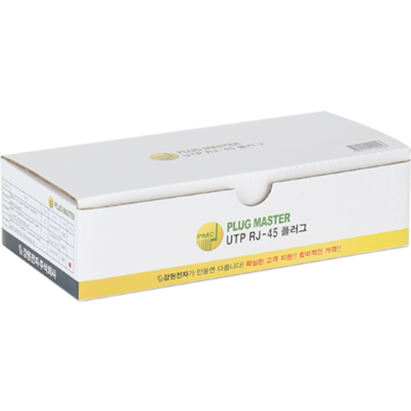 강원전자 플러그마스터 STP CAT.7/CAT.6A RJ-45 8P8C 플러그 - Two Prongs 핀 P8-069N(낱개)