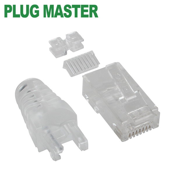 강원전자 플러그마스터 UTP CAT.6 RJ-45 8P8C 플러그&부트 - Three Prongs 핀 P8-0393(낱개)