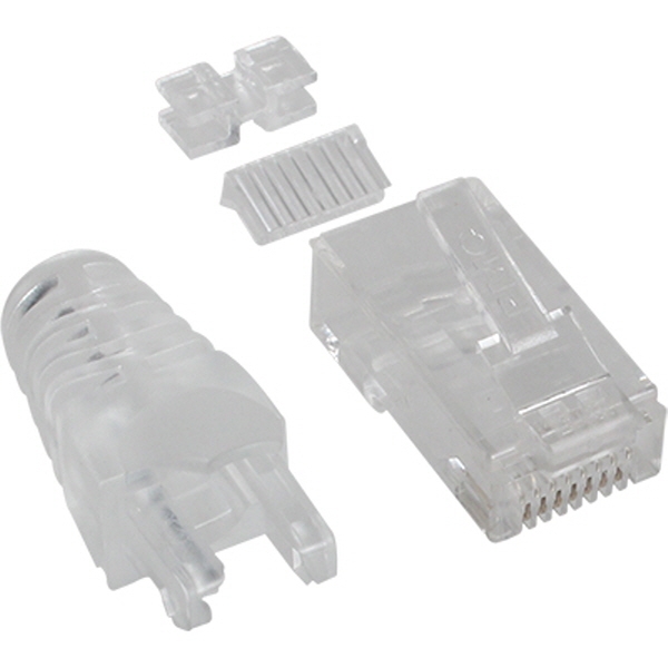 강원전자 플러그마스터 UTP CAT.6 RJ-45 8P8C 플러그&부트 - Three Prongs 핀 P8-0393(낱개)