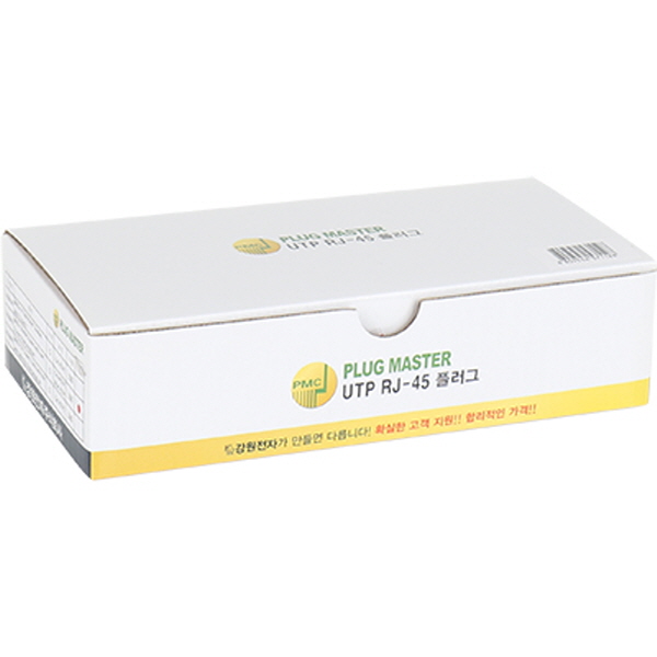 강원전자 플러그마스터 STP CAT.7/CAT.6A RJ-45 8P8C 플러그 - Three Prongs 핀 P8-0643(100개)