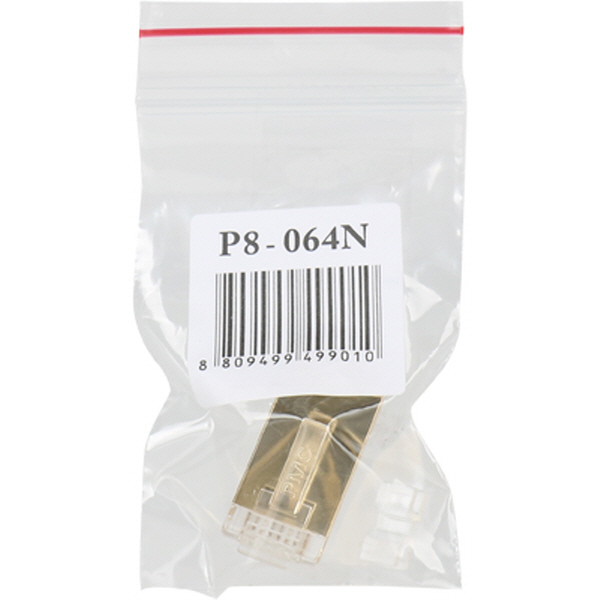 강원전자 플러그마스터 STP CAT.7/CAT.6A RJ-45 8P8C 플러그 - Two Prongs 핀 P8-064N(100개)