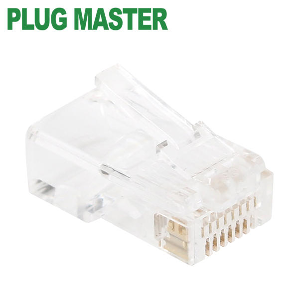강원전자 플러그마스터 UTP CAT.5E RJ-45 8P8C 플러그(클리어) - Three Prongs 핀 P8-0073(낱개)