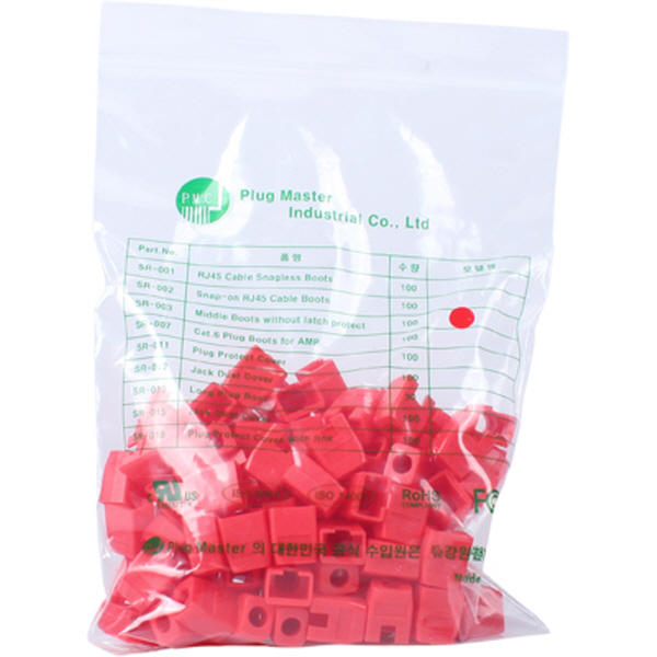 강원전자 플러그마스터 RJ-45 각부트(6mm/레드) NM-SR003R(100개)