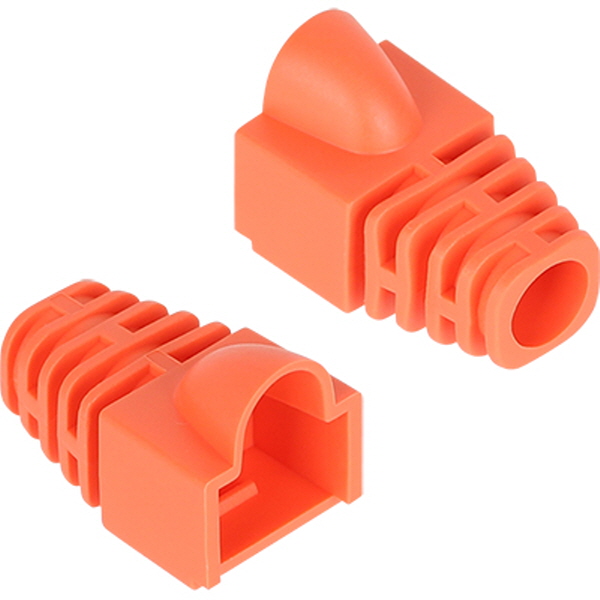 강원전자 플러그마스터 RJ-45 CAT.6 통부트(7mm/오렌지) NM-SR007YR(낱개)