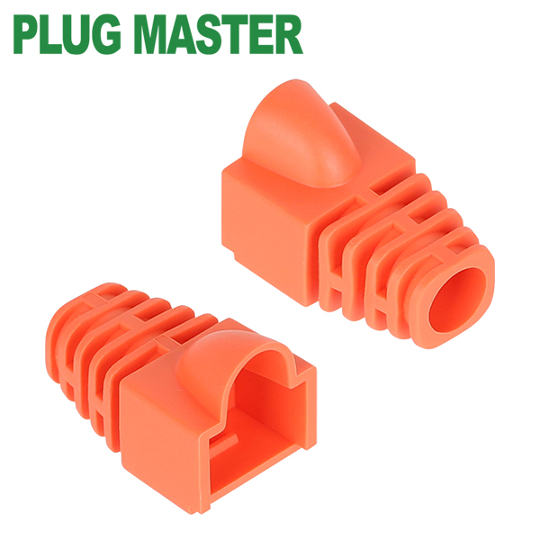 강원전자 플러그마스터 RJ-45 CAT.6 통부트(7mm/오렌지) NM-SR007YR(낱개)