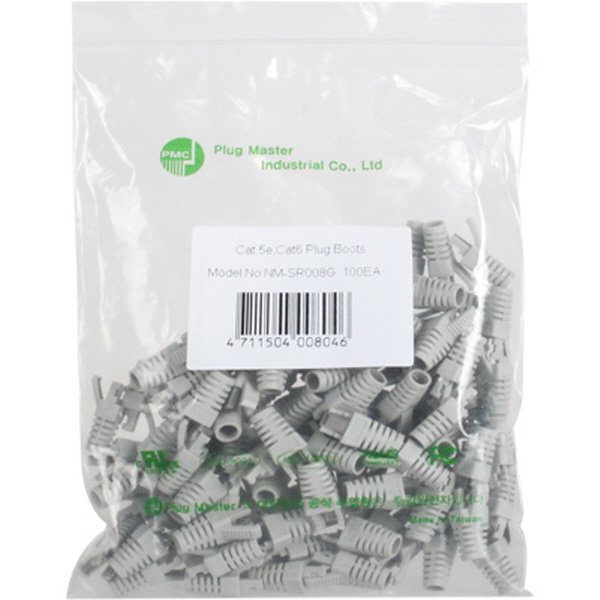강원전자 플러그마스터 RJ-45 락(Lock) 부트(6mm/그레이) NM-SR008G(100개)