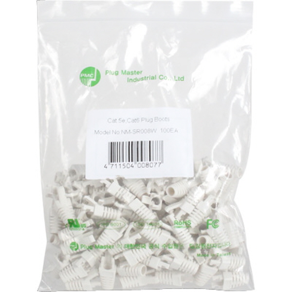 강원전자 플러그마스터 RJ-45 락(Lock) 부트(6mm/화이트) NM-SR008W(낱개)
