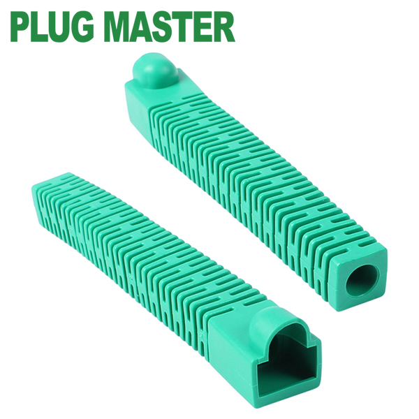 강원전자 플러그마스터 RJ-45 롱타입 통부트(6mm/그린) NM-SR013GR(낱개)