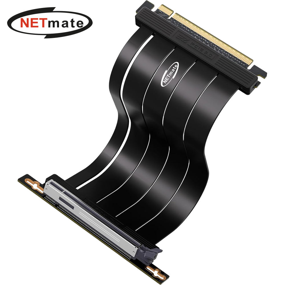 강원전자 넷메이트 PCI-E 5.0 라이저 케이블 200mm (블랙/90도) [EZDIY-FAB] NM-DPC247