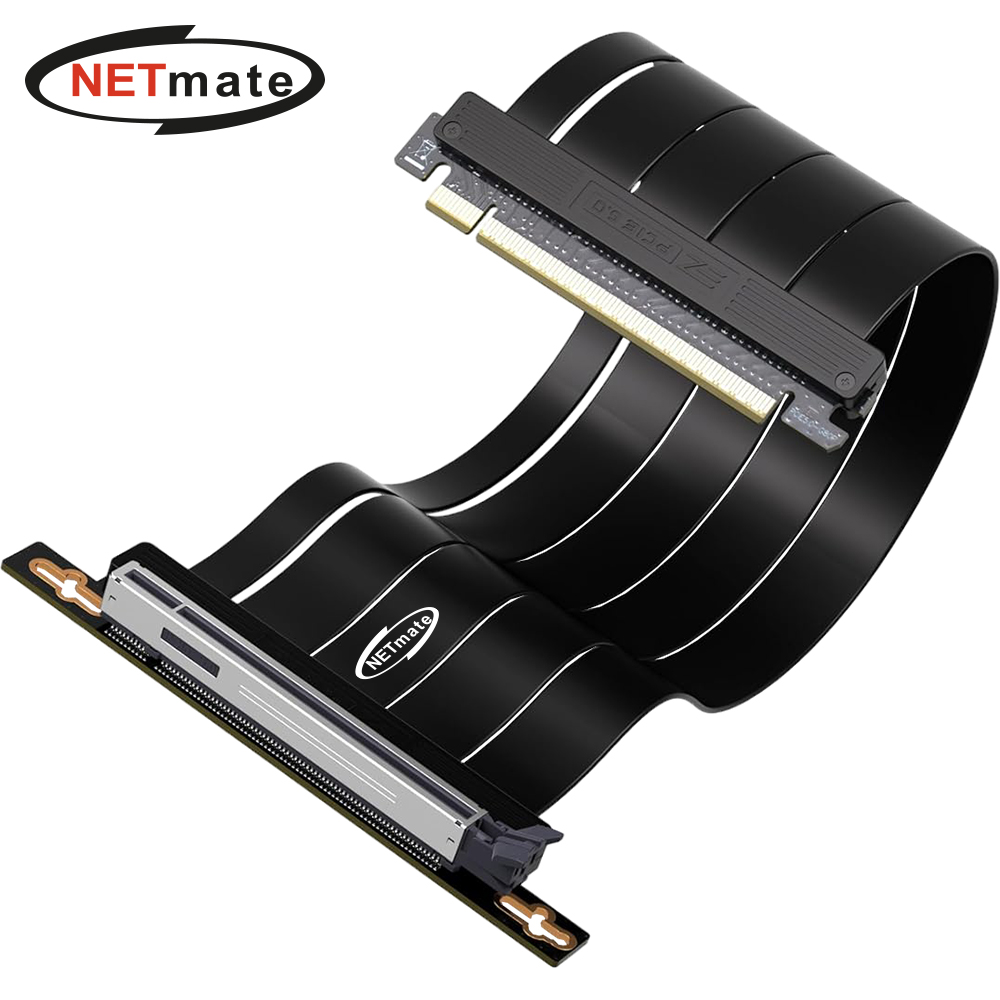강원전자 넷메이트 PCI-E 5.0 라이저 케이블 300mm (블랙/90도) [EZDIY-FAB] NM-DPC2474