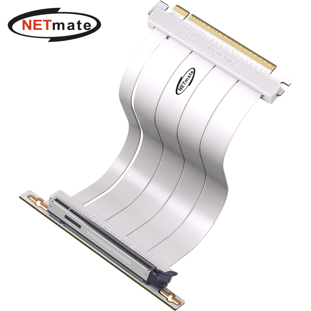 강원전자 넷메이트 PCI-E 5.0 라이저 케이블 200mm (화이트/90도) [EZDIY-FAB] NM-DPC2471