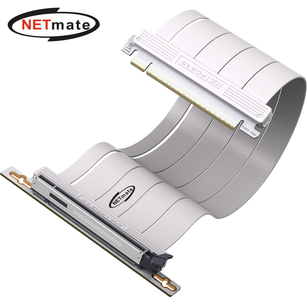 강원전자 넷메이트 PCI-E 5.0 라이저 케이블 300mm (화이트/90도) [EZDIY-FAB] NM-DPC2475