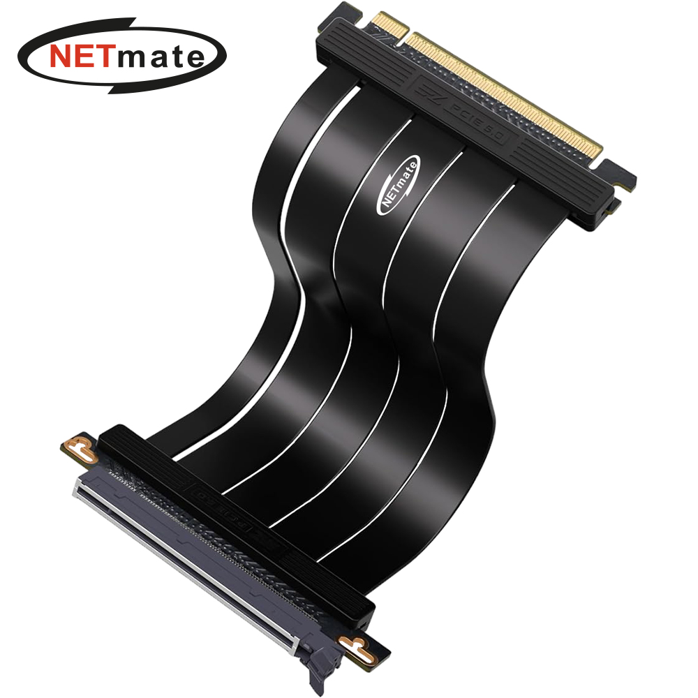 강원전자 넷메이트 PCI-E 5.0 라이저 케이블 200mm (블랙/180도) [EZDIY-FAB] NM-DPC2472