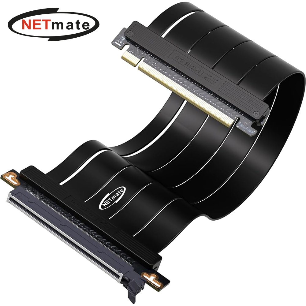 강원전자 넷메이트 PCI-E 5.0 라이저 케이블 300mm (블랙/180도) [EZDIY-FAB] NM-DPC2476