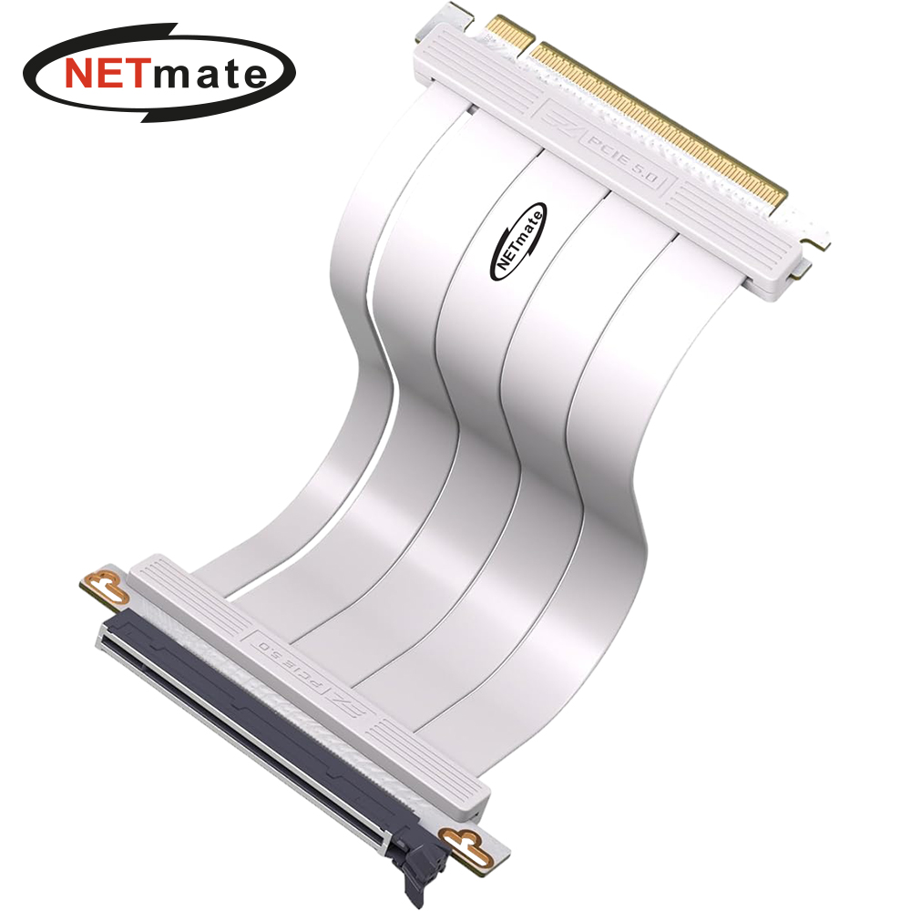 강원전자 넷메이트 PCI-E 5.0 라이저 케이블 200mm (화이트/180도) [EZDIY-FAB] NM-DPC2473