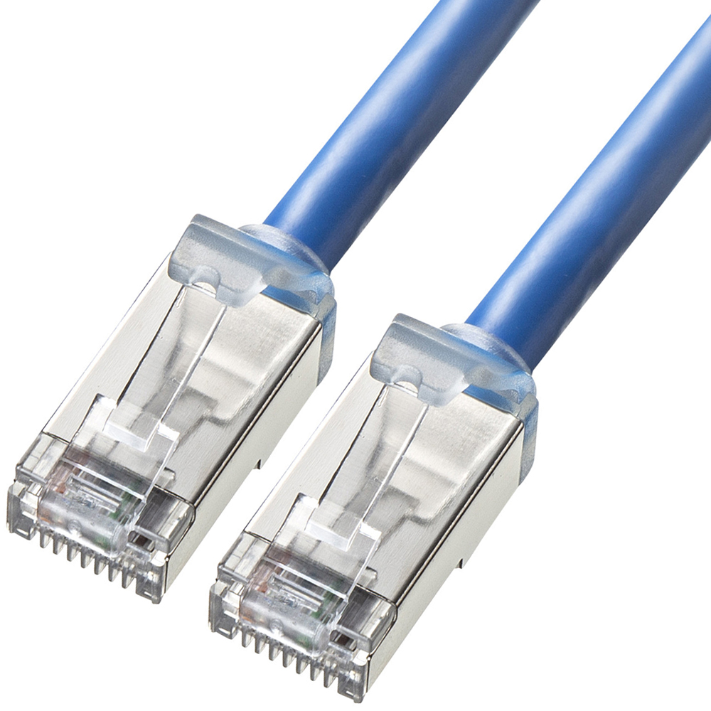강원전자 산와서플라이 CAT.6A STP 랜 케이블 2m (블루) KB-T6ASB-02BL