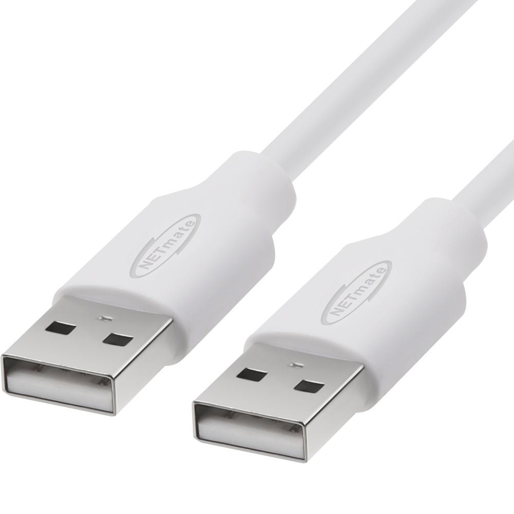 강원전자 넷메이트 USB2.0 AM-AM 케이블 1.8m (화이트) NM-TUA218